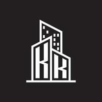 kk real Estado logotipo com construção estilo , real Estado logotipo estoque vetor
