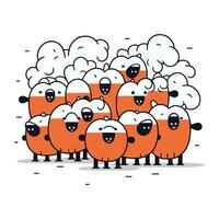 fofa desenho animado ovelha vetor ilustração. fofa rabisco ovelha