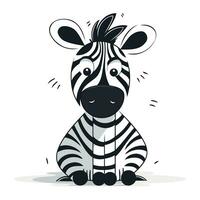 fofa zebra. vetor ilustração em branco fundo. desenho animado estilo.