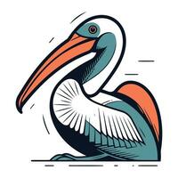 pelicano vetor ilustração. isolado pelicano em branco fundo.