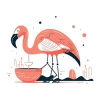 flamingo pássaro. vetor ilustração dentro plano estilo. colorida Projeto.