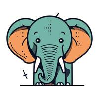 fofa desenho animado elefante. vetor ilustração dentro rabisco estilo.