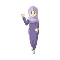 uma mulher vestindo muçulmano roupas dentro animê estilo vetor