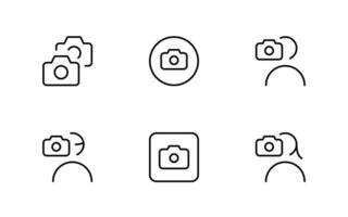 Câmera ícone, levando foto, foto, esboço plano ícone para apps ícone vetor em branco fundo