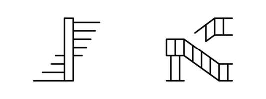 escada ícone, casa escadas vetor conjunto Projeto com editável AVC. linha, sólido, plano linha, fino estilo e adequado para rede página, Móvel aplicativo, interface do usuário, ux Projeto.