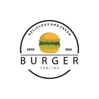 hamburguer logotipo, vetor pão, carne e vegetal velozes Comida ilustração Projeto