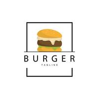 hamburguer logotipo, vetor pão, carne e vegetal velozes Comida ilustração Projeto