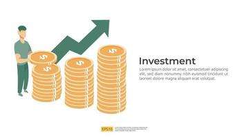 ilustração de conceito de aumento de taxa de salário de renda com caráter de pessoas vetor