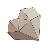 vetor ilustração do poliedro bege coração caixa com cravado estrutura. imagem para cartão postal ou doces ou presente caixa para mães dia