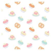 padrão sem emenda colorido com cupcakes vetor