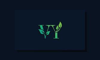 logotipo inicial vy de estilo folha mínimo vetor