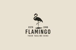 vintage estilo flamingo logotipo vetor ícone ilustração