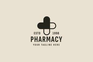 vintage estilo farmacia logotipo vetor ícone ilustração