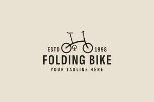 vintage estilo dobrando bicicleta logotipo vetor ícone ilustração