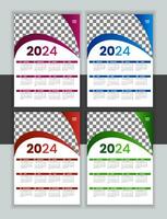 vetor parede calendário Projeto modelo 2024