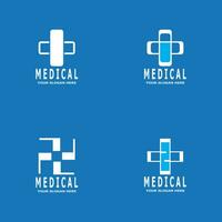 médico Cruz saúde logotipo vetor modelo