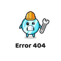 erro 404 com o mascote do espelho fofo vetor