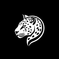 leopardo - Preto e branco isolado ícone - vetor ilustração