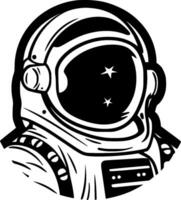 astronauta - Preto e branco isolado ícone - vetor ilustração