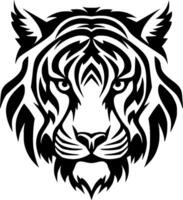 tigre - Preto e branco isolado ícone - vetor ilustração