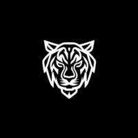 tigre - Preto e branco isolado ícone - vetor ilustração