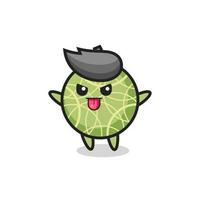 personagem de fruta melão safado em pose de zombaria vetor