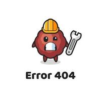 erro 404 com o mascote fofinho da almôndega vetor