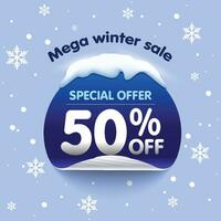 mega inverno venda desconto oferta unidade adesivo vetor