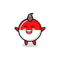 Personagem de desenho animado do emblema da bandeira da Indonésia bebê feliz vetor