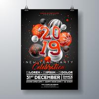 Cartaz de celebração de festa de ano novo vetor