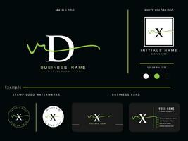 luxo vd moda logotipo carta, inicial vd dv assinatura círculo vestuário logotipo branding vetor