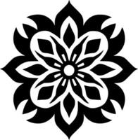 mandala - Preto e branco isolado ícone - vetor ilustração