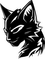 gato selvagem, Preto e branco vetor ilustração