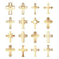 cristãos cruzam religião símbolos vetoriais jesus catolicismo