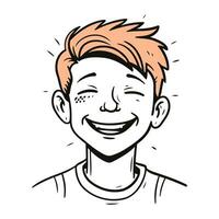 vetor ilustração do uma sorridente jovem cara. isolado em branco fundo.