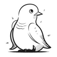 Pombo isolado em branco fundo. vetor ilustração dentro esboço estilo.