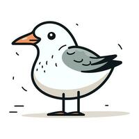 vetor ilustração do uma fofa desenho animado gaivota. isolado em branco fundo.