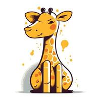 fofa desenho animado girafa. vetor ilustração isolado em branco fundo.