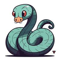 fofa desenho animado serpente. vetor ilustração isolado em uma branco fundo.