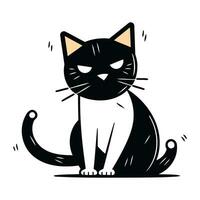 vetor ilustração do uma Preto gato. Preto gato. fofa desenho animado gato.