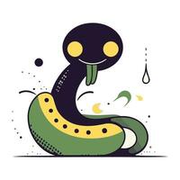 fofa desenho animado serpente em uma branco fundo. vetor ilustração dentro plano estilo.