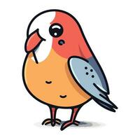 vetor ilustração do fofa desenho animado pássaro. isolado em branco fundo.