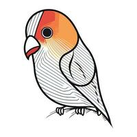 ilustração do uma fofa papagaio pássaro isolado em uma branco fundo vetor