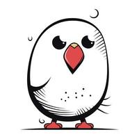 ilustração do uma fofa desenho animado coruja com uma coração dentro Está bico vetor