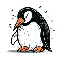 fofa desenho animado pinguim. vetor ilustração do uma pinguim.