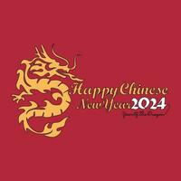 1 contínuo linha desenhando do feliz chinês Novo ano com a ano do Dragão conceito. feliz chinês Novo ano dentro simples linear estilo vetor ilustração. adequado Projeto para cumprimento cartão e poster.