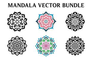 livre vetor floral mandala arte Projeto definir, vintage círculo mandala arte vetor ilustração pacote, simples e mínimo lindo mandala ícone