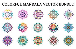 conjunto do colorida vetor mandala Projeto floral mandala arte, vintage círculo mandala arte vetor ilustração pacote, simples e mínimo lindo mandala vetor desenho, ornamental luxo mandala padronizar