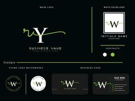 luxo ry logotipo ícone vetor, minimalista ry assinatura vestuário logotipo carta e branding Projeto vetor