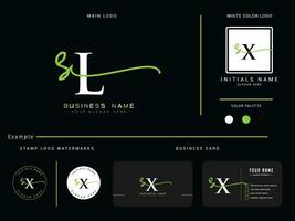 inicial sl luxo assinatura logotipo, minimalista sl moda logotipo ícone e branding Projeto vetor